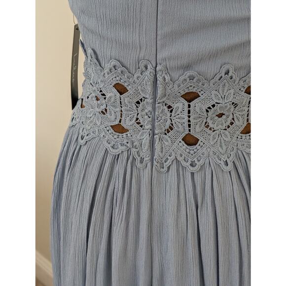 Lulus "This is Love" Slate Blue Lace Maxi Dress - NWT XS - Picture 5 of 10